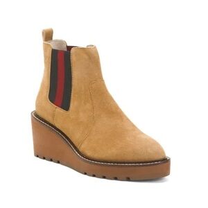 NEW CECELIA NEW YORK Nutella Suede Gemma Wedge Booties Size 10
